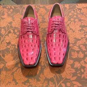 Bolano Men's Pink Crocodile Pattern Shoes Cappi-003 Fuschsia. Size 8.5 $90, NWOT